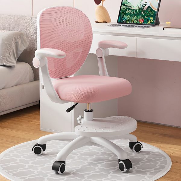 "Adjustable Height Swivel Children's Chair With Arms and Wheels, Upholstered Chair(s)"